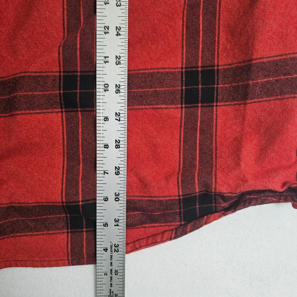 Carhartt Mens XL Loose Fit Flannel Shirt Red Black TW4451-M Cotton Workwear - Picture 4 of 11